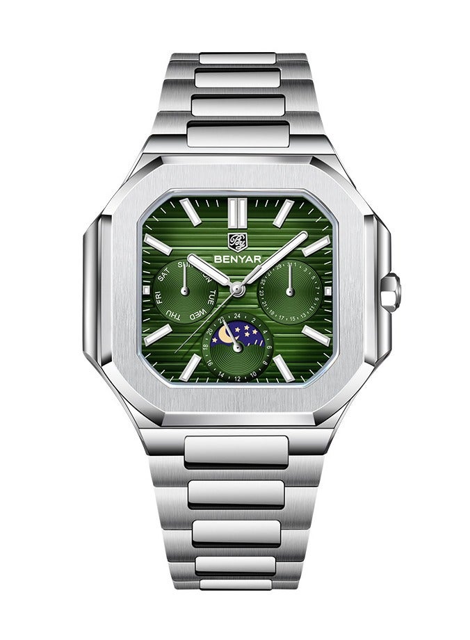 BENYAR Watches for Men Watch Luxury Stainless Steel Quartz Water Resistant Watch 5221 - Image 1